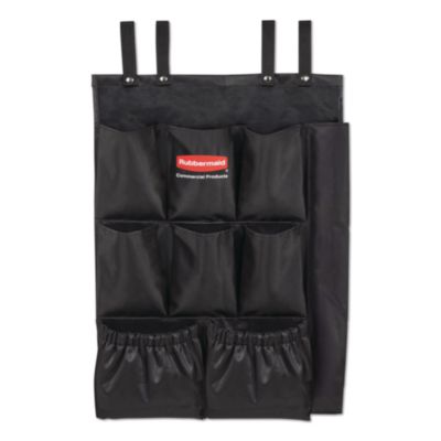 Rubbermaid Commercial Fabric 9-Pocket Cart Organizer, 19.8 x 1.5 x 27.5, Black, 6/Carton (2202582)