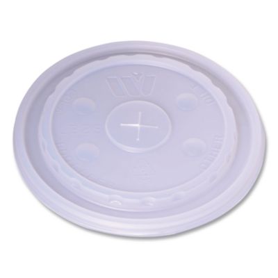 WinCup Plastic Lids for Foam Cups and Bowls, Slotted, Fits 32 oz to 64 oz Cold Cups, Translucent, 1,000/Carton (221936)