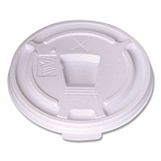 WinCup Plastic Lids for Foam Cups and Bowls, Drink-Thru, Fits 10 oz Hot Cups, White, 1,000/Carton (222064)