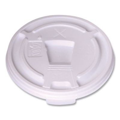 WinCup Plastic Lids for Foam Cups and Bowls, Drink-Thru, Fits 10 oz Hot Cups, White, 1,000/Carton (222064)