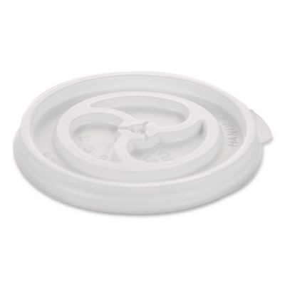 WinCup Plastic Lids for Foam Cups and Bowls, Slotted, Fits 8 oz to 10 oz Hot Cup, White, 1,000/Carton (222078)