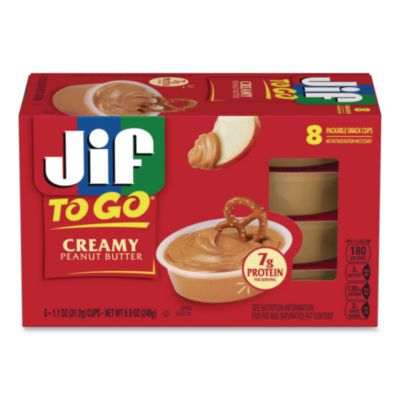 Jif Creamy Peanut Butter Cups, 1.1 oz Cup, 8/Box (65642)