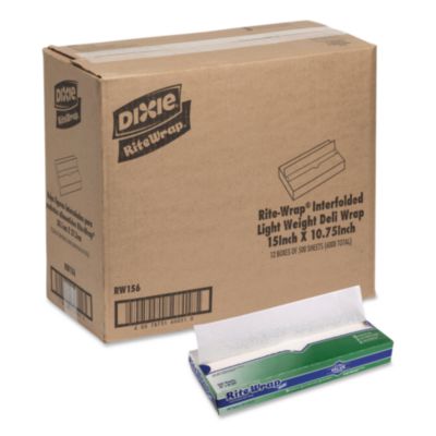 Dixie Dry Wax Light Weight Deli Paper, 15.12 x 10.75, 500/Pack, 12 Packs/Carton (RW156)