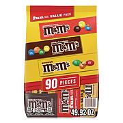 M & M's Milk Chocolate, Peanut and Peanut Butter Fun Size Variety Pack, Assorted Flavors, Individually Wrapped, 90 Pieces (22002630)