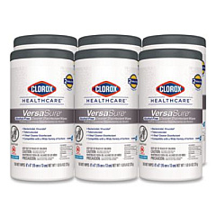 Clorox Healthcare VersaSure Cleaner Disinfectant Wipes, 1-Ply, 6 x 5, Fragranced, White, 150/Canister, 6 Canisters/Carton (31758)