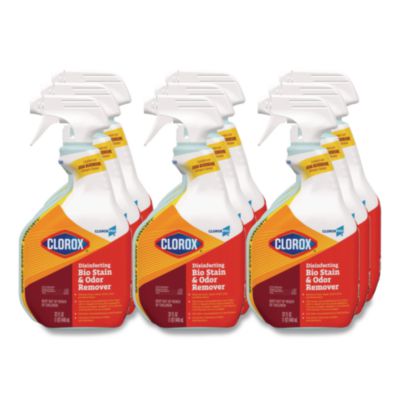 CloroxPro Disinfecting Bio Stain and Odor Remover, Fragranced, 32 oz Spray Bottle, 9/Carton (31903)