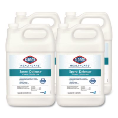 Clorox Healthcare Spore Defense Cleaner Disinfectant, Closed System, 1 gal Refill Bottle, 4/Carton (32122)