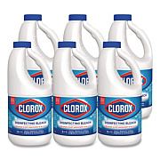 Clorox Concentrated Regular Disinfecting Bleach, 43 oz Bottle, 6/Carton (32260)