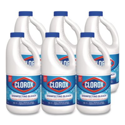 Clorox Concentrated Regular Disinfecting Bleach, 43 oz Bottle, 6/Carton (32260)