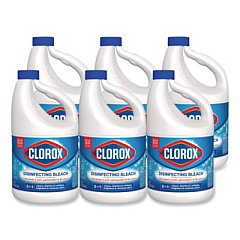 Clorox Concentrated Regular Disinfecting Bleach, 81 oz Bottle, 6/Carton (32263)