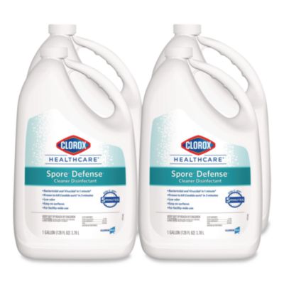 Clorox Healthcare Spore Defense Cleaner Disinfectant, Open System, 1 gal Refill Bottle, 4/Carton (32409)