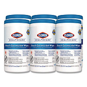 Clorox Healthcare Bleach Germicidal Wipes, 1-Ply, 6.75 x 9, Unscented, White, 70/Canister, 6 Canisters/Carton (35309CT)