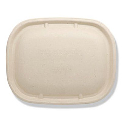 World Centric Fiber Lids for Fiber Containers, 8.9 x 6.9 x 0.4, Natural, Paper, 400/Carton (CTLSCU3LF)
