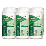 CloroxPro EcoClean Disinfecting Wipes, 1-Ply, 8 x 7, Unscented, White, 75 Count, 6/Carton (60605CT)