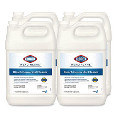 Clorox Healthcare Bleach Germicidal Cleaner, 128 oz Refill Bottle, 4/Carton (68978)
