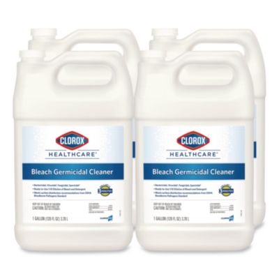 Clorox Healthcare Bleach Germicidal Cleaner, 128 oz Refill Bottle, 4/Carton (68978)