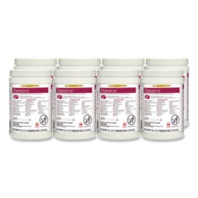 Clorox Healthcare Dispatch Hospital Cleaner Disinfectant Towels w/Bleach, 1-Ply, 6.75 x 8, Unscented, White, 150/Canister, 8 Canisters/Carton (69150)