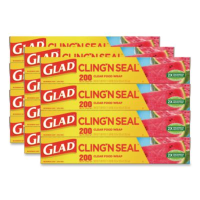 Glad Cling'N Seal Plastic Food Wrap, 11.62" x 69 yd, 12 Rolls/Carton (00020CT)