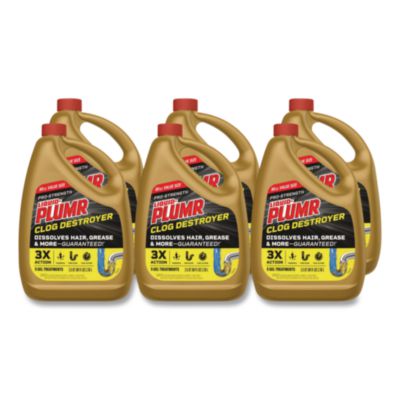Liquid Plumr Pro-Strength Full Clog Destroyer Plus PipeGuard, Gel, 80 oz, 6/Carton (00228CT)