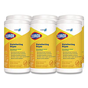 Clorox Disinfecting Wipes, 1-Ply, 7 x 8, Lemon Fresh, White, 75/Canister, 6/Carton (15948CT)