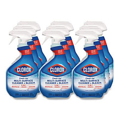 Clorox Clean-Up Multi-Surface Cleaner with Bleach, 32 oz Spray Bottle, Rain Clean Scent, 9/Carton (30197)