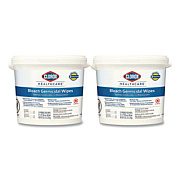 Clorox Healthcare Bleach Germicidal Wipes, 1-Ply, 12 x 12, Unscented, White, 110/Bucket, 2 Buckets/Carton (30358CT)