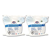 Clorox Healthcare Bleach Germicidal Wipes, 1-Ply, 12 x 12, Unscented, White, 110/Refill, 2 Refills/Carton (30359CT)
