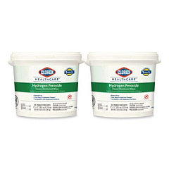Clorox Healthcare Hydrogen Peroxide Cleaner Disinfectant Wipes, 12 x 11, Unscented, White, 185/Bucket, 2 Buckets/Carton (30826CT)