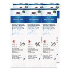 Clorox Healthcare Bleach Germicidal Wipes, Individual Wipes, 1-Ply, 6.75 x 9, Unscented, White, 50/Box, 6 Boxes/Carton (31424CT)