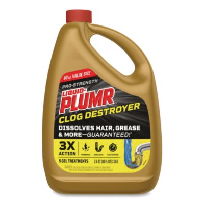 Liquid Plumr Pro-Strength Full Clog Destroyer Plus PipeGuard, Gel, 80 oz (00228EA)