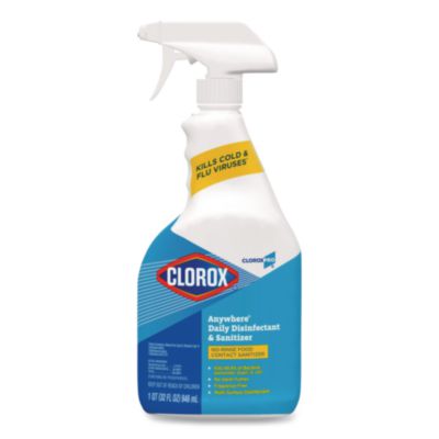 CloroxPro Anywhere Daily Disinfectant and Sanitizer, Unscented, 32 oz Spray Bottle (01698)