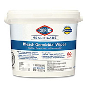 Clorox Healthcare Bleach Germicidal Wipes, 1-Ply, 12 x 12, Unscented, White, 110/Bucket (30358)