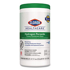 Clorox Healthcare Hydrogen Peroxide Cleaner Disinfectant Wipes, 6.75 x 9, White, 95/Canister (30824)