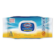 Clorox Disinfecting Cleaning Wipes, Flex Pack, 1-Ply, 8 x 7, Lemon Scent, White, 75 Towels/Box (31404)