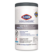 Clorox Healthcare VersaSure Cleaner Disinfectant Wipes, 1-Ply, 6 x 5, Fragranced, White, 150 Towels/Canister (31758EA)