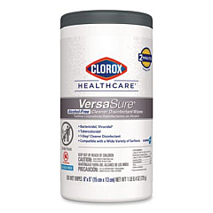 Clorox Healthcare VersaSure Cleaner Disinfectant Wipes, 1-Ply, 6 x 5, Fragranced, White, 150 Towels/Canister (31758EA)