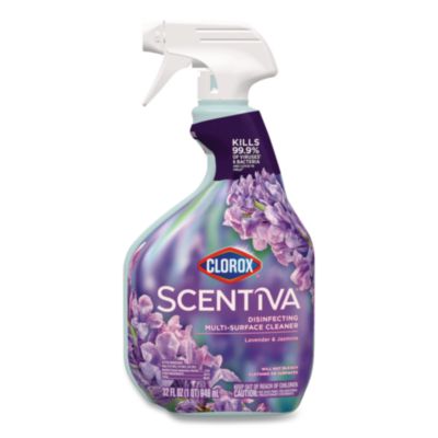 Clorox Scentiva Disinfecting Multi-Surface Cleaner, Bleach Free, Lavender and Jasmine, 32 oz Spray Bottle (60523EA)