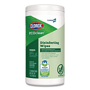 CloroxPro EcoClean Disinfecting Wipes, 1-Ply, 8 x 7, Unscented, White, 75 Count (60605EA)