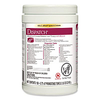 Clorox Healthcare Dispatch Hospital Cleaner Disinfectant Towels with Bleach, 1-Ply, 6.75 x 8, Unscented, White, 150/Canister (69150EA)