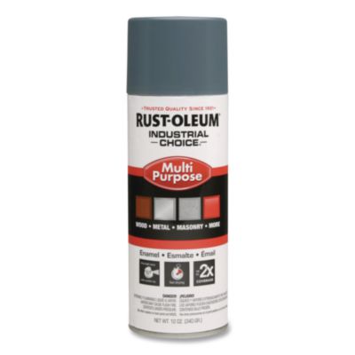 Rust-Oleum Industrial Choice 1600 System Multi-Purpose Enamel Spray Paint, Gloss Machinery Gray, 12 oz Aerosol Can, 6/Carton (202214)
