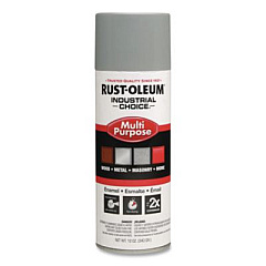 Rust-Oleum Industrial Choice 1600 System Multi-Purpose Enamel Spray Paint, Gloss ANSI 61 Light Gray, 12 oz Aerosol Can, 6/Carton (214645)
