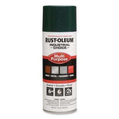 Rust-Oleum Industrial Choice 1600 System Multi-Purpose Enamel Spray Paint, Gloss Green, 12 oz Aerosol Can, 6/Carton (1638830)