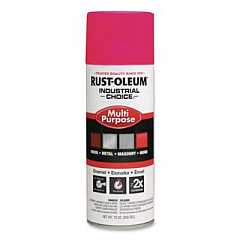 Rust-Oleum Industrial Choice 1600 System Multi-Purpose Enamel Spray Paint, Gloss Fluorescent Pink, 12 oz Aerosol Can, 6/Carton (1659830)