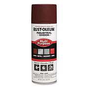 Rust-Oleum Industrial Choice 1600 System Multi-Purpose Enamel Spray Paint, Flat Red, 12 oz Aerosol Can, 6/Carton (1667830)