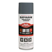 Rust-Oleum Industrial Choice 1600 System Multi-Purpose Enamel Spray Paint, Gloss Universal Gray, 12 oz Aerosol Can, 6/Carton (1686830V)