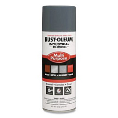 Rust-Oleum Industrial Choice 1600 System Multi-Purpose Enamel Spray Paint, Gloss Universal Gray, 12 oz Aerosol Can, 6/Carton (1686830V)