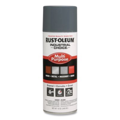 Rust-Oleum Industrial Choice 1600 System Multi-Purpose Enamel Spray Paint, Gloss Universal Gray, 12 oz Aerosol Can, 6/Carton (1686830V)