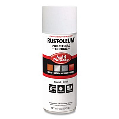 Rust-Oleum Industrial Choice 1600 System Multi-Purpose Enamel Spray Paint, Flat White, 12 oz Aerosol Can, 6/Carton (1690830V)