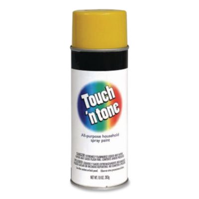 Rust-Oleum Touch'n Tone Spray Paint, Gloss Yellow, 10 oz Aerosol Can, 6/Carton (55272830)