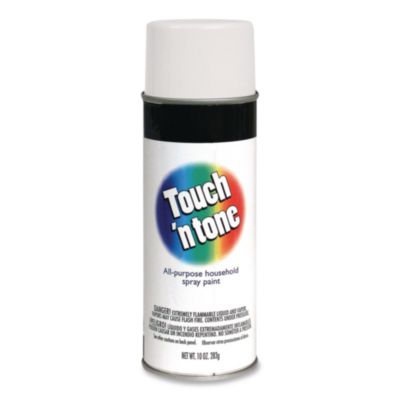 Rust-Oleum Touch'n Tone Spray Paint, Flat White, 10 oz Aerosol Can, 6/Carton (55280830)